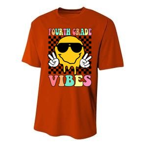 Fourth Grade Vibes Hippie Smile Face Peace Back To School Gift Performance Sprint T-Shirt