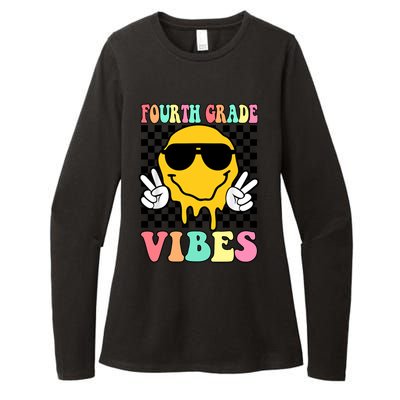 Fourth Grade Vibes Hippie Smile Face Peace Back To School Gift Womens CVC Long Sleeve Shirt