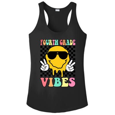 Fourth Grade Vibes Hippie Smile Face Peace Back To School Gift Ladies PosiCharge Competitor Racerback Tank