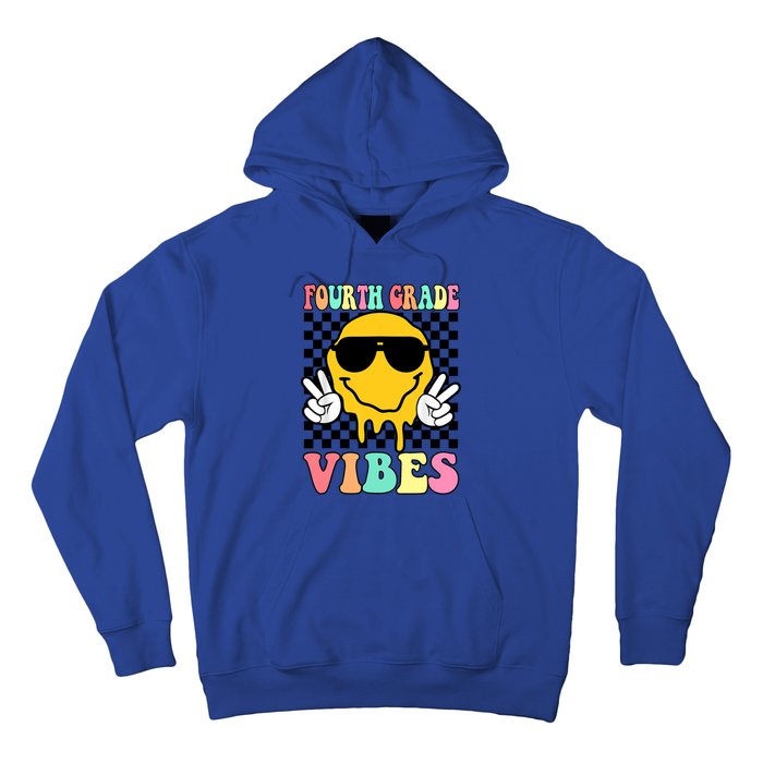 Fourth Grade Vibes Hippie Smile Face Peace Back To School Gift Hoodie