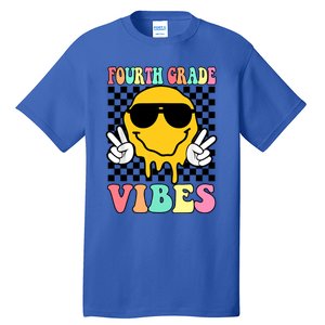 Fourth Grade Vibes Hippie Smile Face Peace Back To School Gift Tall T-Shirt