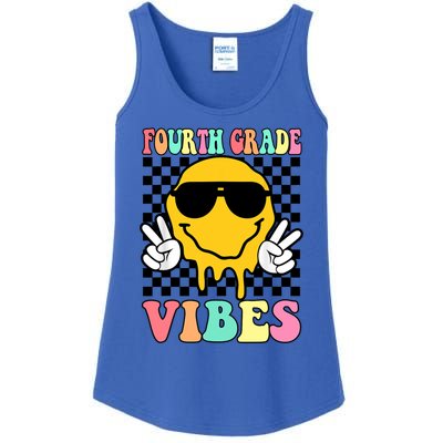 Fourth Grade Vibes Hippie Smile Face Peace Back To School Gift Ladies Essential Tank