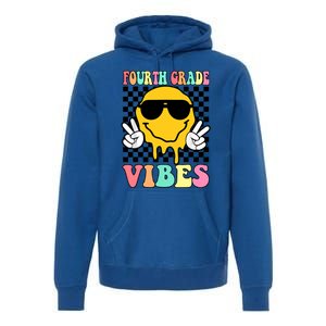 Fourth Grade Vibes Hippie Smile Face Peace Back To School Gift Premium Hoodie