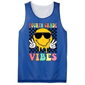 Fourth Grade Vibes Hippie Smile Face Peace Back To School Gift Mesh Reversible Basketball Jersey Tank