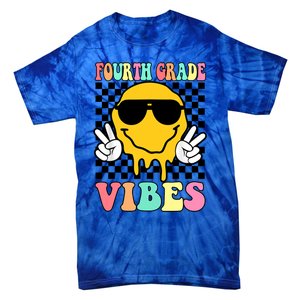 Fourth Grade Vibes Hippie Smile Face Peace Back To School Gift Tie-Dye T-Shirt