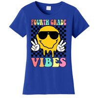 Fourth Grade Vibes Hippie Smile Face Peace Back To School Gift Women's T-Shirt