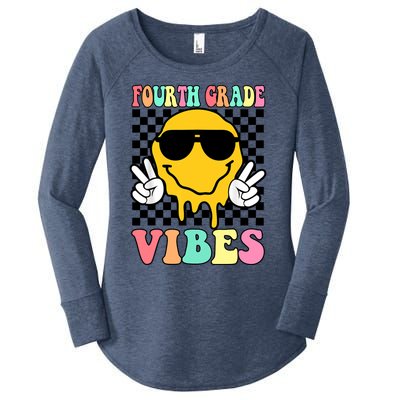 Fourth Grade Vibes Hippie Smile Face Peace Back To School Gift Women's Perfect Tri Tunic Long Sleeve Shirt