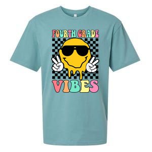 Fourth Grade Vibes Hippie Smile Face Peace Back To School Gift Sueded Cloud Jersey T-Shirt