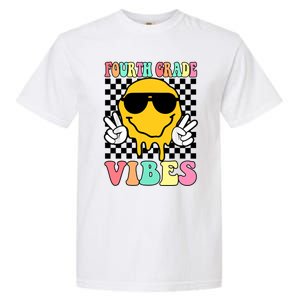 Fourth Grade Vibes Hippie Smile Face Peace Back To School Gift Garment-Dyed Heavyweight T-Shirt