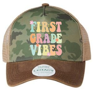 First Grade Vibes Retro Teacher 1St Grade Back To School Gift Legacy Tie Dye Trucker Hat