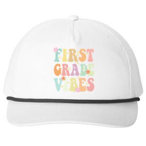 First Grade Vibes Retro Teacher 1St Grade Back To School Gift Snapback Five-Panel Rope Hat