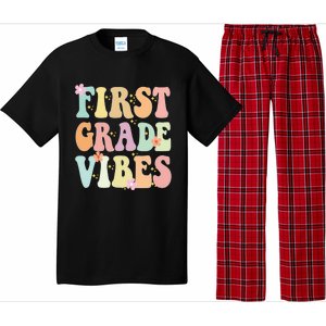 First Grade Vibes Retro Teacher 1St Grade Back To School Gift Pajama Set