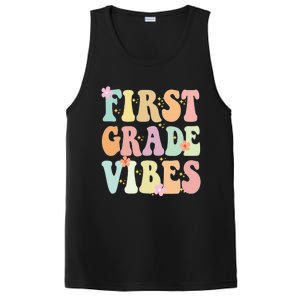 First Grade Vibes Retro Teacher 1St Grade Back To School Gift PosiCharge Competitor Tank