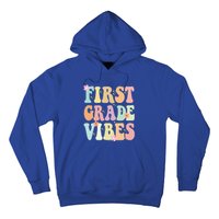 First Grade Vibes Retro Teacher 1St Grade Back To School Gift Hoodie