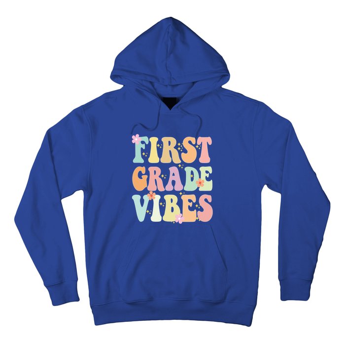 First Grade Vibes Retro Teacher 1St Grade Back To School Gift Hoodie