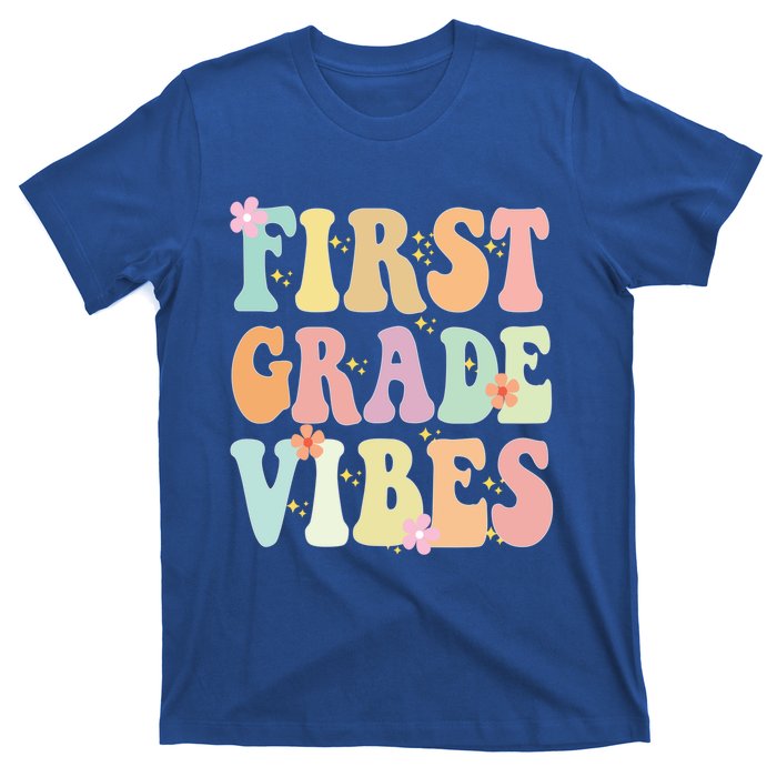 First Grade Vibes Retro Teacher 1St Grade Back To School Gift T-Shirt