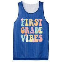 First Grade Vibes Retro Teacher 1St Grade Back To School Gift Mesh Reversible Basketball Jersey Tank