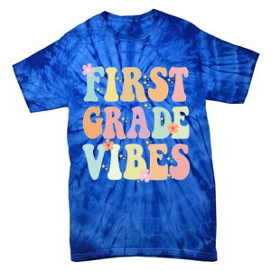 First Grade Vibes Retro Teacher 1St Grade Back To School Gift Tie-Dye T-Shirt