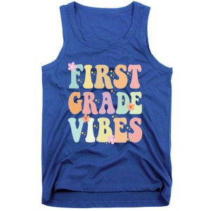 First Grade Vibes Retro Teacher 1St Grade Back To School Gift Tank Top