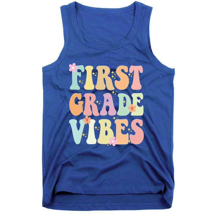 First Grade Vibes Retro Teacher 1St Grade Back To School Gift Tank Top