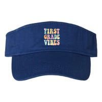 First Grade Vibes Retro Teacher 1St Grade Back To School Gift Valucap Bio-Washed Visor