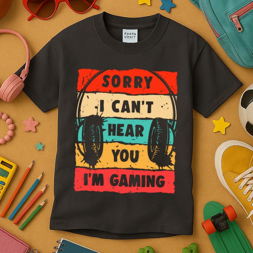 Funny Gamer Video Gaming Sorry I CanT Here You Kids T-Shirt
