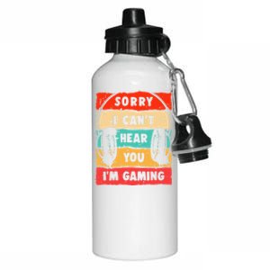 Funny Gamer Video Gaming Sorry I CanT Here You Aluminum Water Bottle