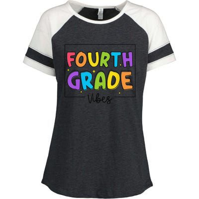 Fourth Grade Vibes 4th Grade Team Retro First Day Of School Enza Ladies Jersey Colorblock Tee