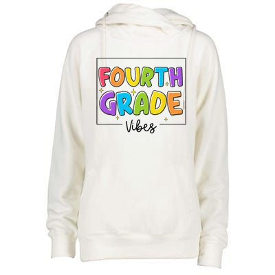 Fourth Grade Vibes 4th Grade Team Retro First Day Of School Womens Funnel Neck Pullover Hood