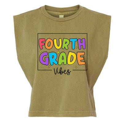 Fourth Grade Vibes 4th Grade Team Retro First Day Of School Garment-Dyed Women's Muscle Tee