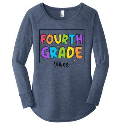 Fourth Grade Vibes 4th Grade Team Retro First Day Of School Women's Perfect Tri Tunic Long Sleeve Shirt