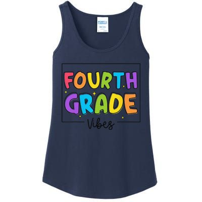 Fourth Grade Vibes 4th Grade Team Retro First Day Of School Ladies Essential Tank