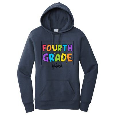 Fourth Grade Vibes 4th Grade Team Retro First Day Of School Women's Pullover Hoodie