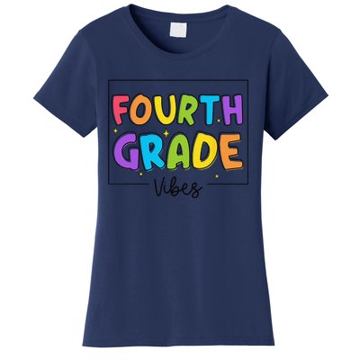 Fourth Grade Vibes 4th Grade Team Retro First Day Of School Women's T-Shirt