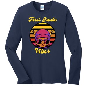 First Grade Vibes Back To School Ladies Long Sleeve Shirt