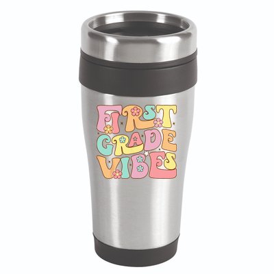 First Grade Vibes 1st Grade 1st Day Of School Teacher 16oz Travel Tumbler