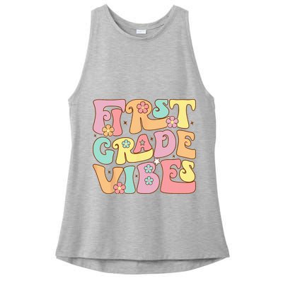 First Grade Vibes 1st Grade 1st Day Of School Teacher Ladies PosiCharge Tri-Blend Wicking Tank