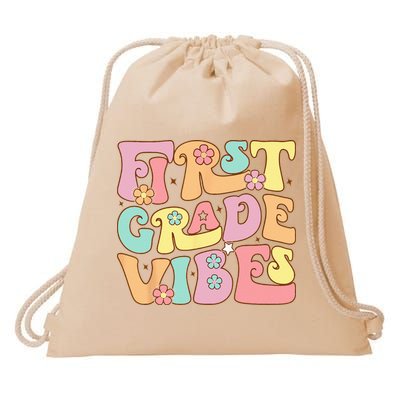 First Grade Vibes 1st Grade 1st Day Of School Teacher Drawstring Bag