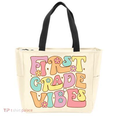 First Grade Vibes 1st Grade 1st Day Of School Teacher Zip Tote Bag
