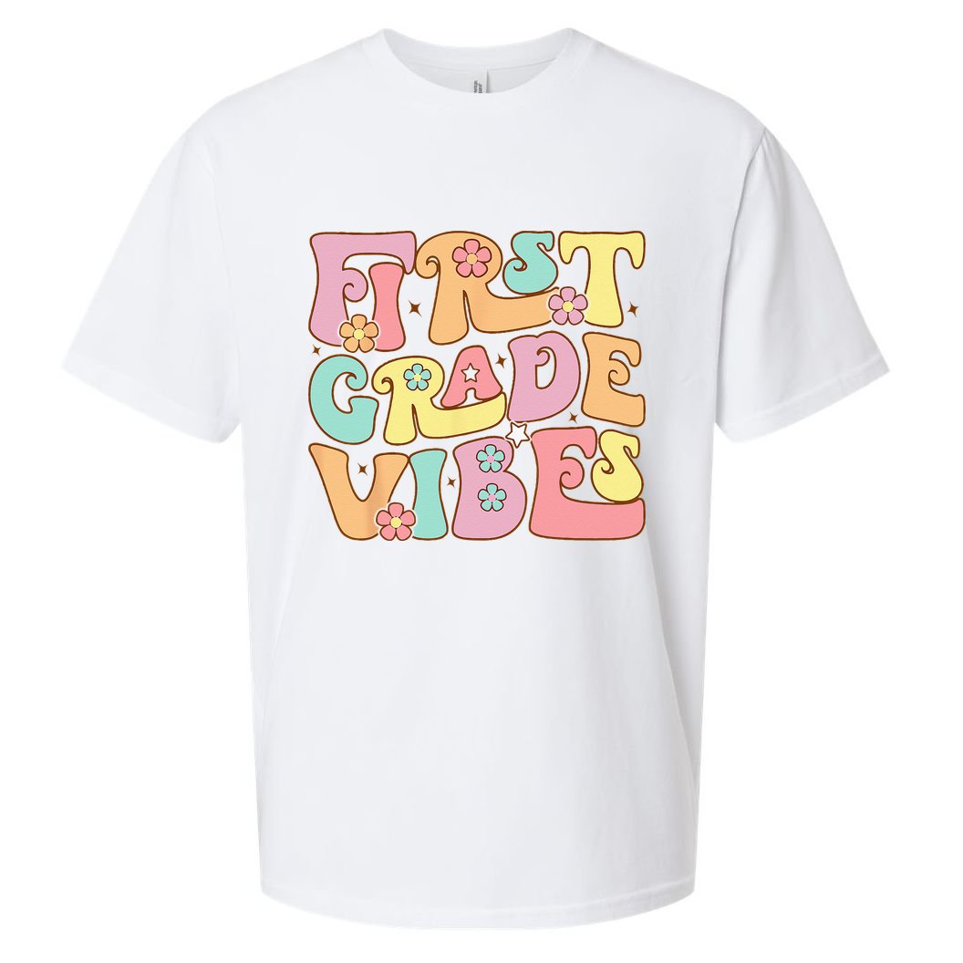First Grade Vibes 1st Grade 1st Day Of School Teacher Sueded Cloud Jersey T-Shirt