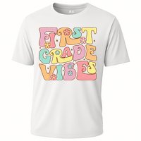 First Grade Vibes 1st Grade 1st Day Of School Teacher Cooling Performance Crew T-Shirt