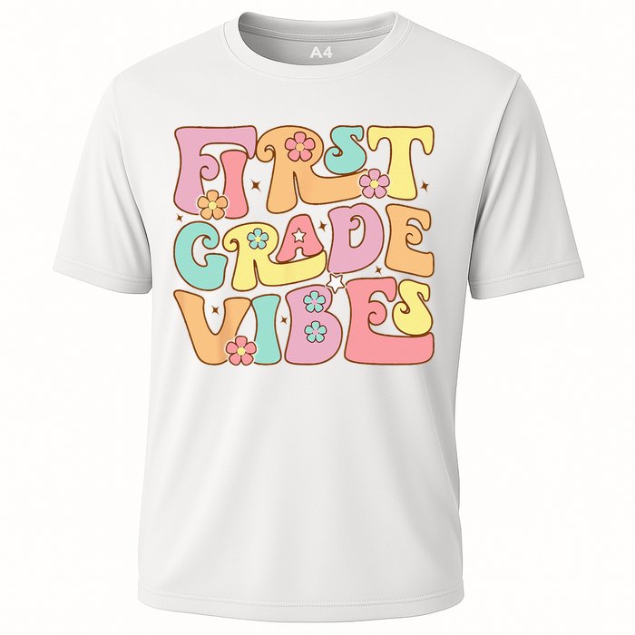 First Grade Vibes 1st Grade 1st Day Of School Teacher Cooling Performance Crew T-Shirt