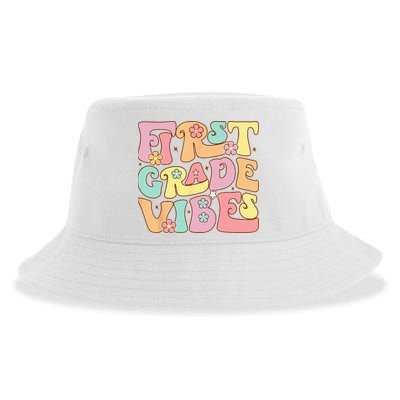 First Grade Vibes 1st Grade 1st Day Of School Teacher Sustainable Bucket Hat