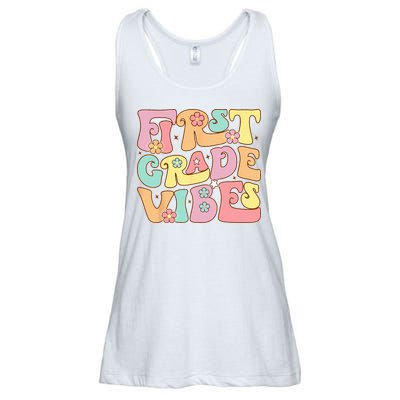 First Grade Vibes 1st Grade 1st Day Of School Teacher Ladies Essential Flowy Tank