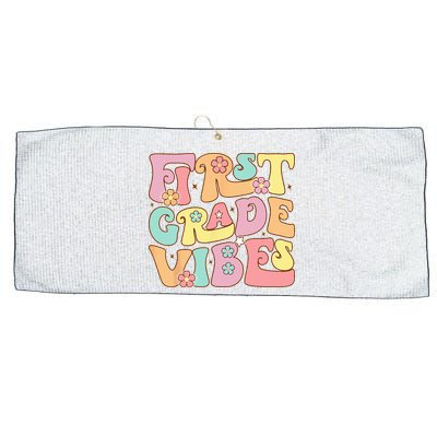 First Grade Vibes 1st Grade 1st Day Of School Teacher Large Microfiber Waffle Golf Towel