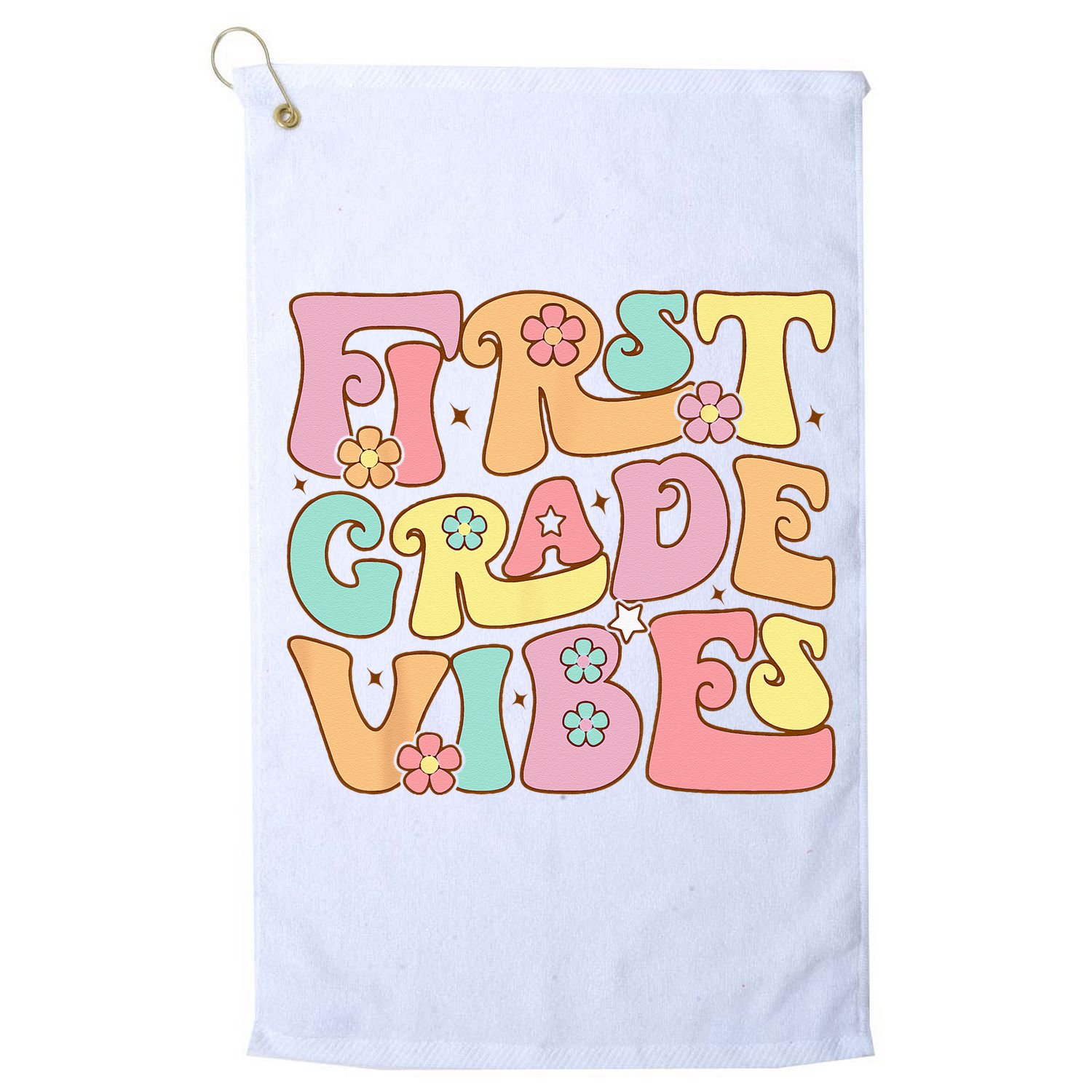 First Grade Vibes 1st Grade 1st Day Of School Teacher Golf Towel