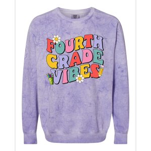 Fourth Grade Vibes Back To School 4th Grade Team 1st Day Colorblast Crewneck Sweatshirt