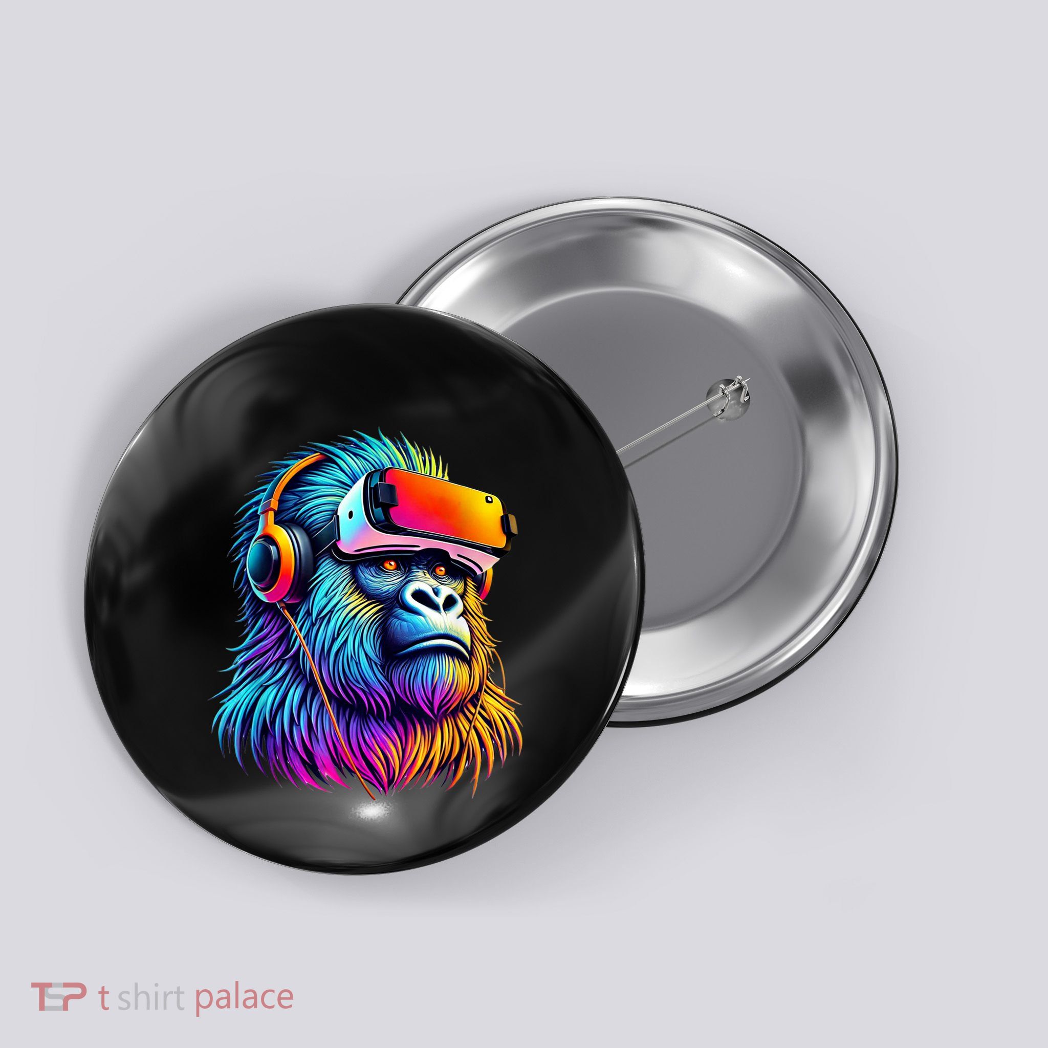 Funny Gorilla Vr Playing Tag Adult Gorilla Vr Gamer Button