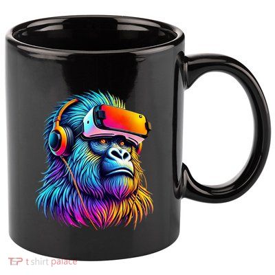 Funny Gorilla Vr Playing Tag Adult Gorilla Vr Gamer 11oz C Handle Ceramic Mug