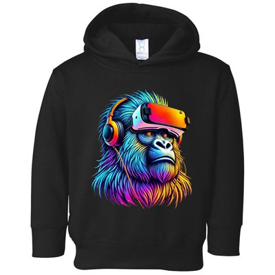 Funny Gorilla Vr Playing Tag Adult Gorilla Vr Gamer Toddler Hoodie